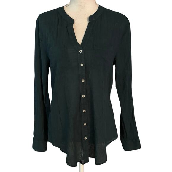 Carve Designs Size S Moorea Gauze Tunic Top Button Up Evergreen - Picture 1 of 4